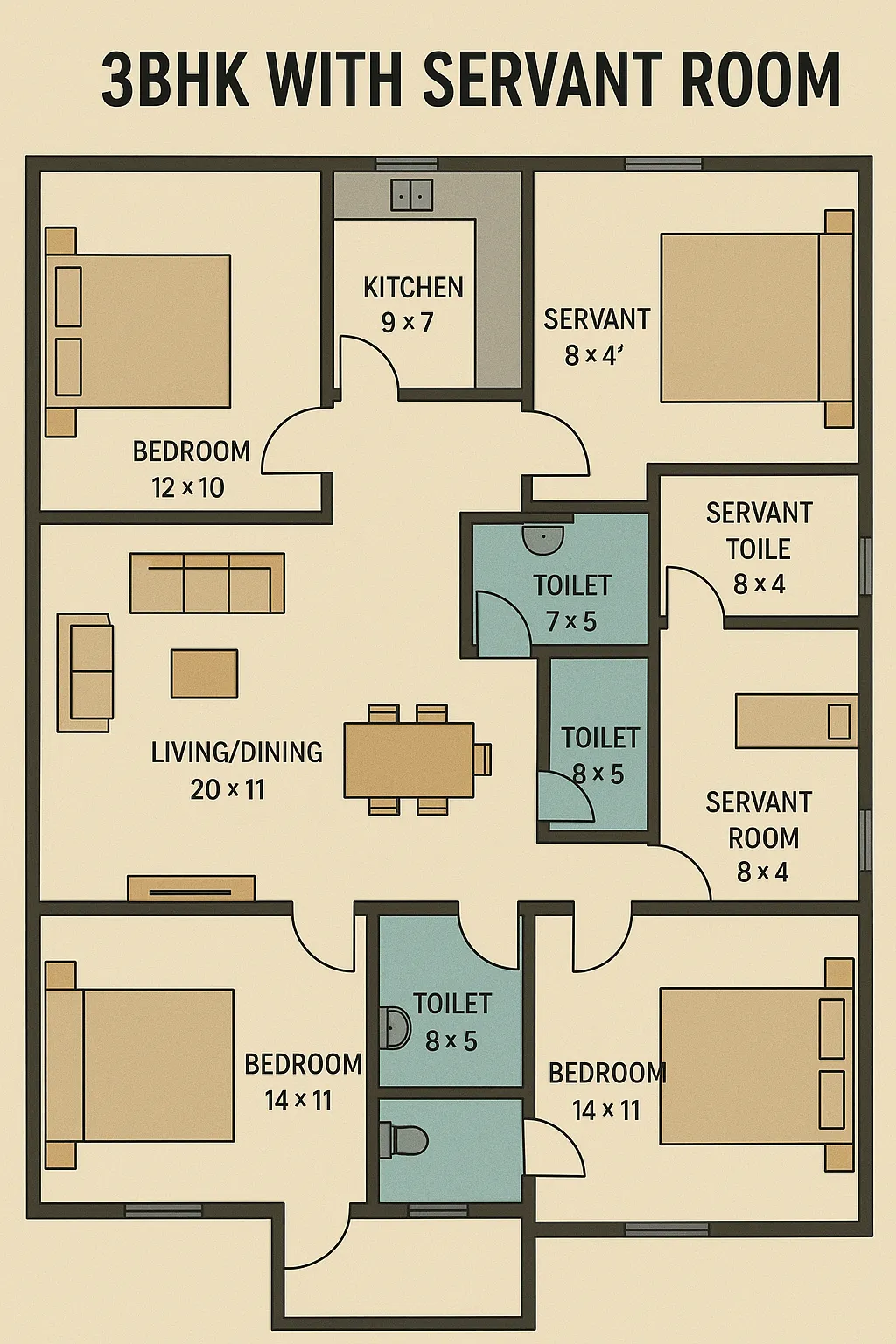 Looking for a 3BHK with Servant Room in Ahmedabad? Your Search Ends Here